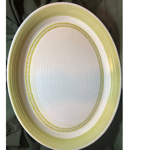 Mid Century Franciscan Earthenware Hacienda Green Large Oval Platter 14"